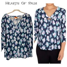 NWT Hearts of Palm Lilac You A Lot V Neck Blurry Floral Blouse Size 1X P... - $28.71