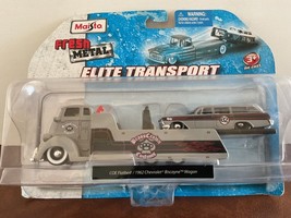 MAISTO Fresh Metal Elite Transport Flatbed/Chevy Biscayne Wagon Brass Crown - $355.95 MXN