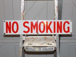 Vintage No Smoking Gas Station Porcelain Sign - $153.45