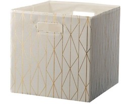 Better Homes &amp; Garden™ ~ Cream Metallic ~ 12.75&quot; ~ Fabric Storage Cube/Bin - $32.73