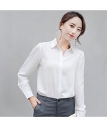 Classic Straight Body Long Sleeve Blouse | Women Office School Uniform T... - $34.00