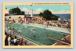 Municipal Swimming Pool Pacific Grove California CA UNP Unused Linen Postcard M8 - £2.29 GBP