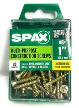 SPAX No. 8 x 1 in. L Phillips/Square Flat Head Multi-Purpose Screws 30 pk - $30.79 CAD