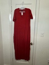 Lane Bryant Red Short Sleeve Tiered Sleeve Maxi Dress Size 10/12 - $39.99