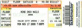 Nine Zoll Nägel Ticket Stumpf November 17 2008 Columbus Ohio Untorn - £22.59 GBP