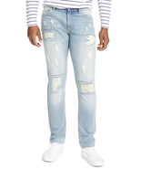 Sun + Stone Men&#39;s Slim-Fit Distressed Jeans in Vintage Wash Blue-34/30 - £23.57 GBP