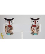 Sterling Silver Lapidary Inlay Owl Clip-On Earrings Mother of Pearl Abalone - $4,638.06 MXN Sterling Silver Lapidary Inlay Owl Clip-On Earrings Mother of Pearl Abalone - $4,638.06 MXN