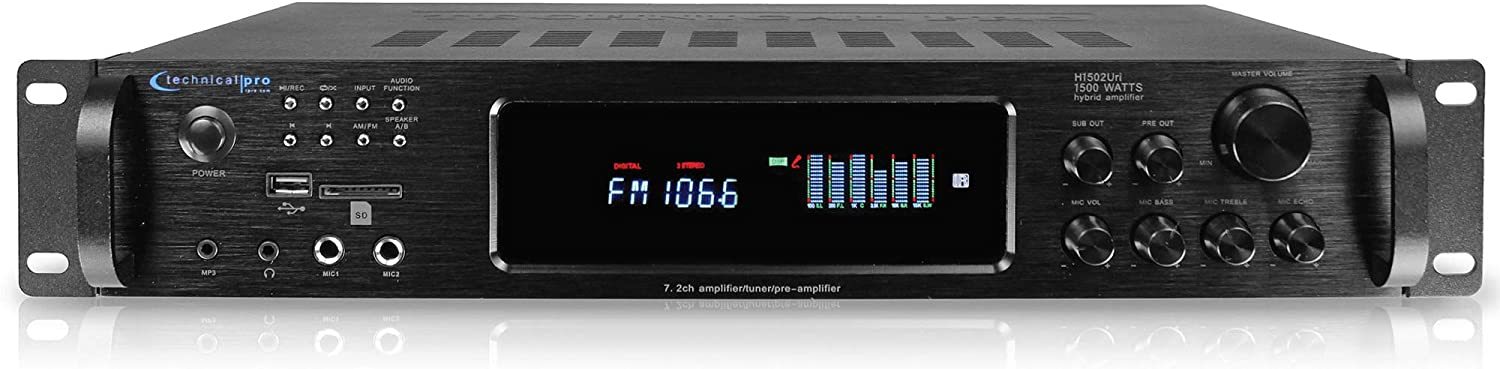 Primary image for Technical Pro 1500 Watt Multi-Channel Bluetooth Home Stereo Digital Hybrid