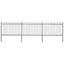 vidaXL Black Powder-Coated Steel Garden Fence 3 ft x 164 ft Hoop Top - $294.49
