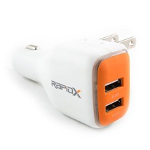 DualX Dual USB Charger for Car And Home by RapidX - Orange - £16.51 GBP
