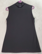 April Tank Top Womens Size Large Black Rayon Sleeveless Mock Neck Casual - £11.07 GBP