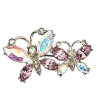 Aurora Borealis Cabachon Butterfly Brooch - £8.50 GBP