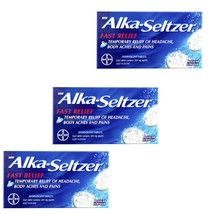 3 PACK Alka Seltzer for headache, hangover and fever x 10 effer tablets,... - $29.99