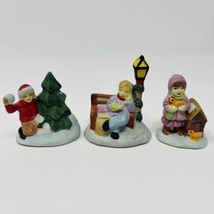 Vintage Xmas Holiday Figurines 3 Village Pieces Lot Boy, Girl, Mother Reading - £13.05 GBP