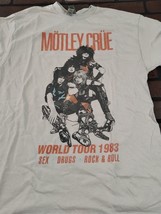 Motley Crue-Vintage Inspiriert 1983 Tour Lizenziert Tan T-Shirt ~ Nie Getragen ~ - £16.78 GBP