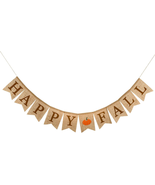 Happy Fall Pumpkin Burlap Banner Harvest Home Decor Bunting Flag Garland - $223.83 MXN