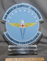 HUGE Squadron Commander&#39;s lucite desk plaque emblem crest super neat!  M... - $29.69