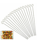 16 Bbq Skewers Shish Kabob Sticks Barbecue Stainless Steel Metal Cook Gr... - £29.63 GBP