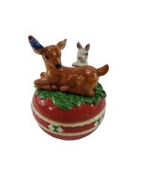 Studio Nova Woodland Holly Santa Covered Christmas Dish Deer And Bunny F... - $9.88