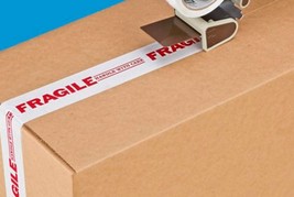 Preprinted Tape - &quot;Fragile - Handle with Care&quot;-  2&quot; x 55 yds - 6 Rolls - £23.50 GBP