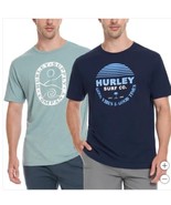 Hurley Mens T-Shirt Light Navy Blue 2-Pack Graphic Tagless Cotton Lightweight - $59.35 CAD