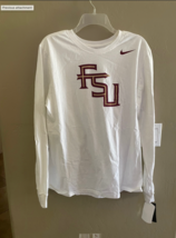 New Florida State Seminoles Fsu Nike Long Sleeve Shirt White Large Cotton - £14.01 GBP
