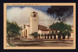 UNION STATION , LOS ANGELES CALIF. * linnen postcard not posted Building... - $5.75