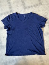 Navy BLUE Garment dyed with pocket T-shirt tee style j Crew G2359 Short Sleeve - £17.01 GBP