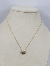 Champagne Cubic Zirconia Cluster Pendant and Chain, Yellow Gold Plated - £12.88 GBP