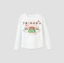 NEW Girls Friends Central Perk Graphic Shirt LS glitter accents white si... - $4.95