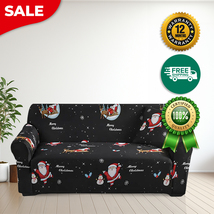 Anyhouz Sofa Cover Black Christmas Santa Claus Design Non Slip Stretchable Slipc - $58.50+