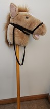 Aurora Hobby Wooden Horse Stick Riding Toy Plush Brown Horse w/ Gallopin... - $24.75