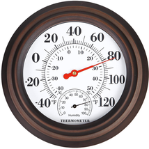 8&quot; New Premium Steel Thermometer-Hygrometer Indoor Outdoor Decorative (U... - $47.78
