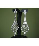 DANGLING CHANDELIER DIAMOND EARRINGS Rhinestone Wedding Earrings  - £19.71 GBP