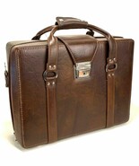 Marsand International Genuine Vintage Case 16&quot; x12&quot; x 5&quot; - Brown Faux Le... - $42.06