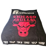Vintage Biederlack Chicago Bulls Stadium Blanket NBA 6 Time Champion Bla... - $45.60