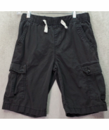 Lucky Brand Cargo Shorts Girls Medium Black 100% Cotton Elastic Waist Dr... - $18.46