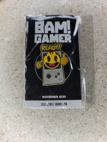 PACMAN  POKING OUT OF GAMEBOY BAM BOX Gamer: Collectible Enamel Pin - $11.88
