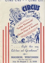 13th Anniversary Lucky Anniversary Circus Fans of America 1938 Program &amp; Menu - £29.58 GBP
