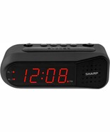 SHARP Digital Alarm Clock – Black Case with Red LEDs - Ascending Alarm G... - €15,39 EUR
