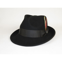 Men BENTLY HEADWEAR Hat Australian Wool Pinch Front Fedora Hudson HU420 Black image 4