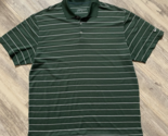 Nike Golf Dri Fit Polo Shirt Men XL Dark Green w/ Stripes - $14.50