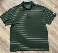 Nike Golf Dri Fit Polo Shirt Men XL Dark Green w/ Stripes - $13.78