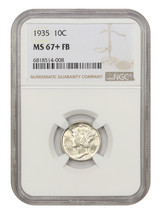 1935 10C Ngc MS67+FB - £497.95 GBP