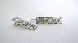 Small silver metal filigree leaf hair alligator clip barrette for fine thin hair - £7.12 GBP+