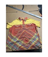 Voulez Vous 80s Womens M Rainbow Plaid Shirt Button Up Blouse, Vintage P... - €12,80 EUR
