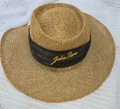 Vintage John Deere Woven Straw Sun Hat - £42.15 GBP