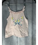 Kids Headquarters Butterfly Floral Top Girls Size 4 Pink Scoop Neck Pull... - £6.28 GBP