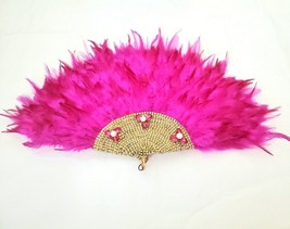 Fuchsia pink Traditional Igbo Nigerian Wedding Bridal Feather Fan. Feath... - £39.86 GBP
