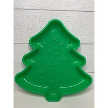 Christmas Tree Platter Plastic Party Server Baked Goods Holiday Party Ev... - $9.99